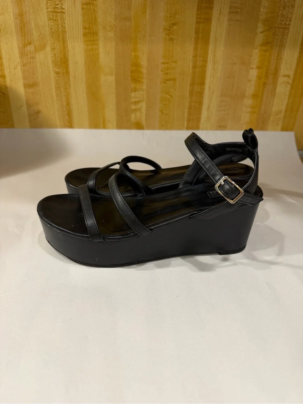 Black Platform Strappy Sandals for Women